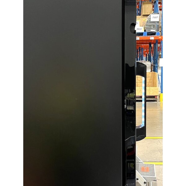 Scratch and Dent Avantco GDC-15-HC 25 5/8" Black Customizable Swing Glass Door Merchandiser Refrigerator with LED Lighting