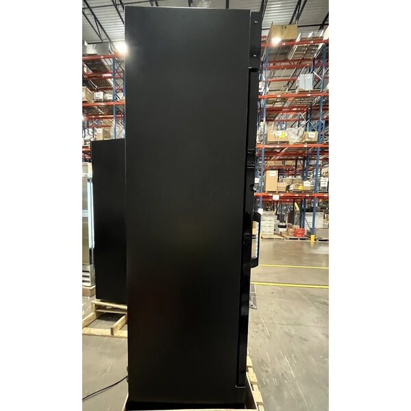 Scratch and Dent Avantco GDC-15-HC 25 5/8" Black Customizable Swing Glass Door Merchandiser Refrigerator with LED Lighting