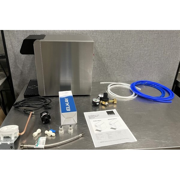 Scratch and Dent Zurn Elkay DSBSH130UVPC Stainless Steel 1.5 GPH Countertop Filtered Water Dispenser with Hot, Chilled, and Sparkling Water Options - 115V