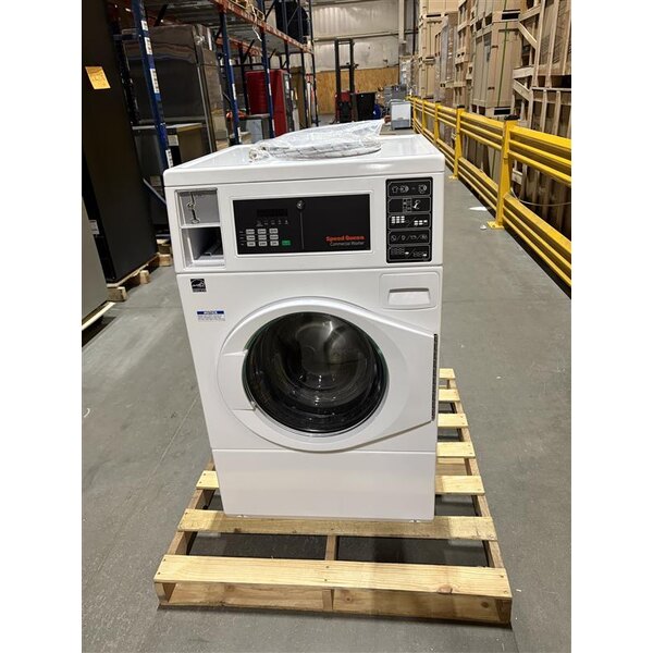 Scratch and Dent Speed Queen Quantum Gold Pro FV6010WN 3.42 cu. ft. 27" Front Load Commercial Washer with Front Control - Coin Operated