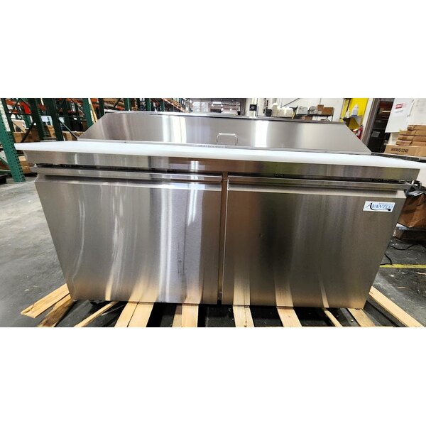 Scratch and Dent Avantco SS-PT-60-HC 60" 2 Door Stainless Steel Refrigerated Sandwich Prep Table