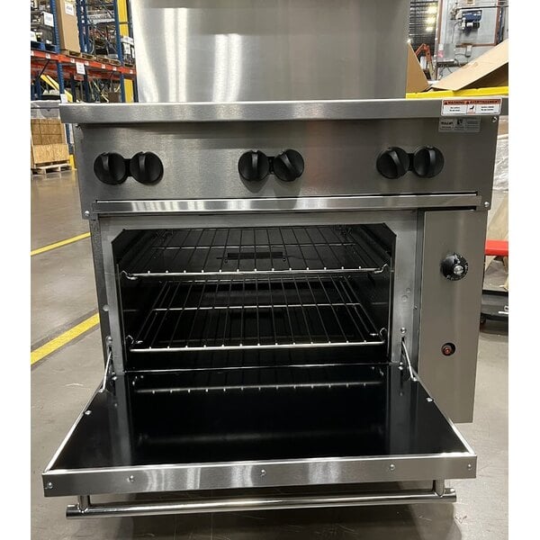 Scratch and Dent Vulcan 36S-6BP Endurance 6 Burner 36" Liquid Propane Range with Standard Oven Base - 215,000 BTU