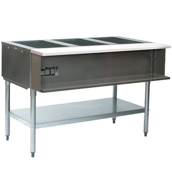 Scratch and Dent Eagle Group AWT3 Liquid Propane Three Pan Water Bath Steam Table - Sealed Well