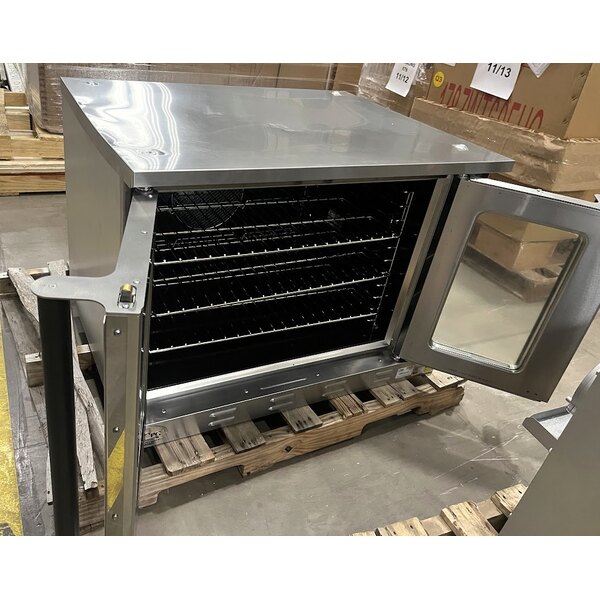 Scratch and Dent Cooking Performance Group FEC-200-BK Double Deck Standard Depth Full Size Electric Convection Oven - 208V, 1 Phase, 11 kW