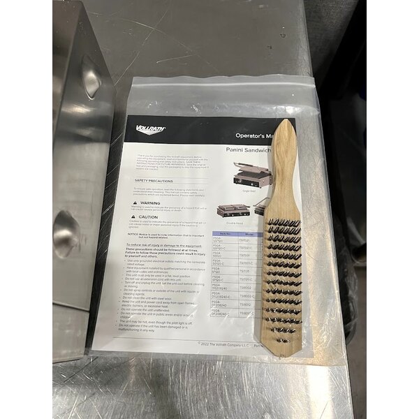 Scratch and Dent Vollrath PSG4-DF208240 Double Cast Iron Panini Grill with Smooth Plates - 19" x 9" Cooking Surface - 208/240V, 2700/3600W