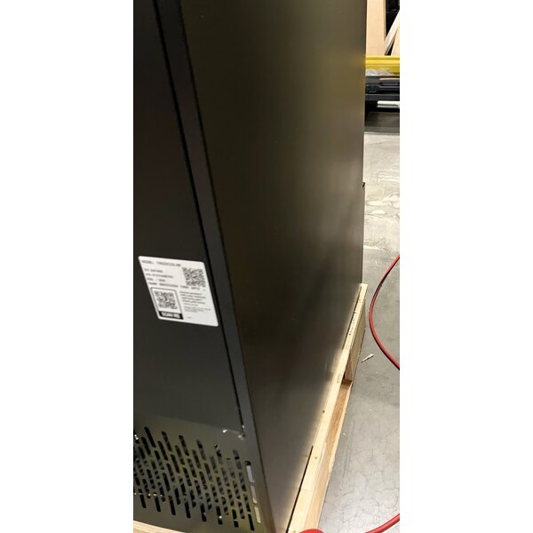 Scratch and Dent Avantco GDC-23-HC 28 3/8" Black Customizable Left-Hinged Swing Glass Door Merchandiser Refrigerator with LED Lighting