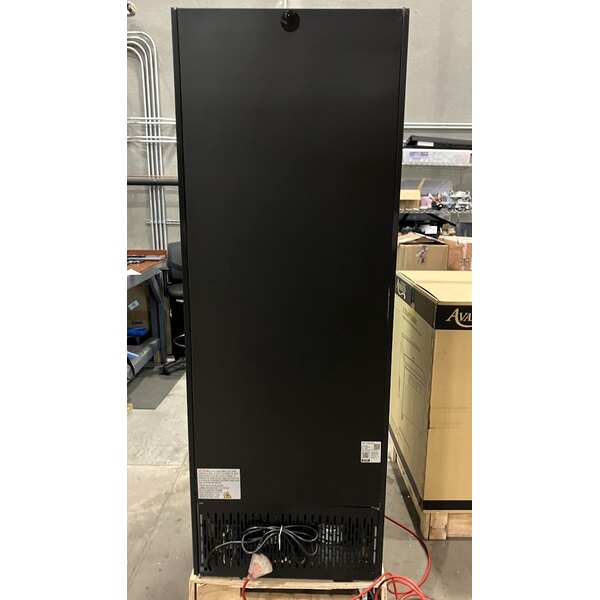 Scratch and Dent Avantco GDC-23-HC 28 3/8" Black Customizable Left-Hinged Swing Glass Door Merchandiser Refrigerator with LED Lighting
