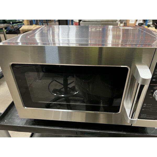 Scratch and Dent Solwave 1000W Stackable Commercial Microwave with Large 1.2 cu. ft. Interior and Dial Controls - 120V