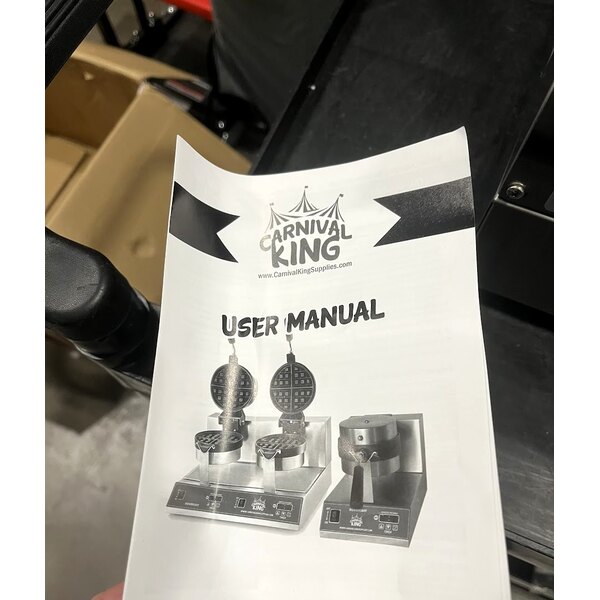 Scratch and Dent Carnival King WBM26DGT Non-Stick Double Belgian Waffle Maker with Digital Timer and Temperature Controls - 120V