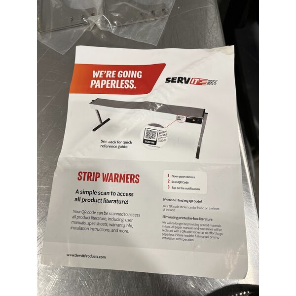 Scratch and Dent ServIt 48" Double Strip Warmer with Dual Adjustable Infinite Controls - 120V, 1,900W