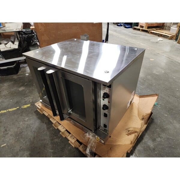 Scratch and Dent Cooking Performance Group FEC-200-DK Double Deck Standard Depth Full Size Electric Convection Oven - 240V, 1 Phase, 11.9 kW