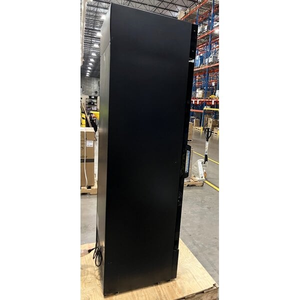 Scratch and Dent Avantco GDC-15-HC 25 5/8" Black Customizable Swing Glass Door Merchandiser Refrigerator with LED Lighting