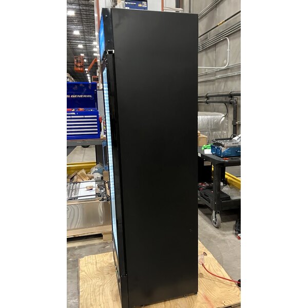 Scratch and Dent Avantco GDC-15-HC 25 5/8" Black Customizable Swing Glass Door Merchandiser Refrigerator with LED Lighting