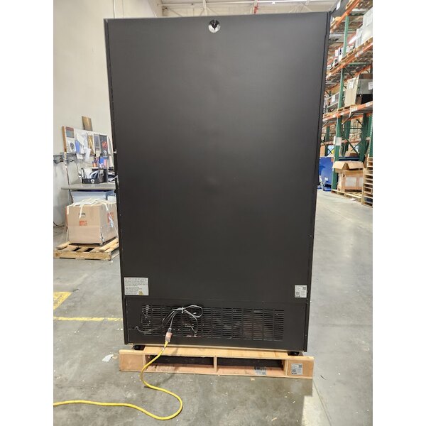 Scratch and Dent Avantco GDC-40-HC 48" Black Customizable Swing Glass Door Merchandiser Refrigerator with LED Lighting