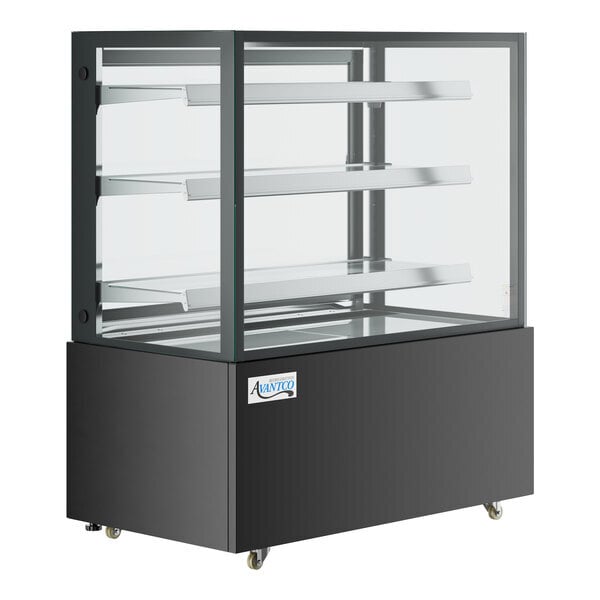 Scratch and Dent Avantco BCF-48-HC 47 3/16" Square Glass Black Refrigerated Bakery Display Case