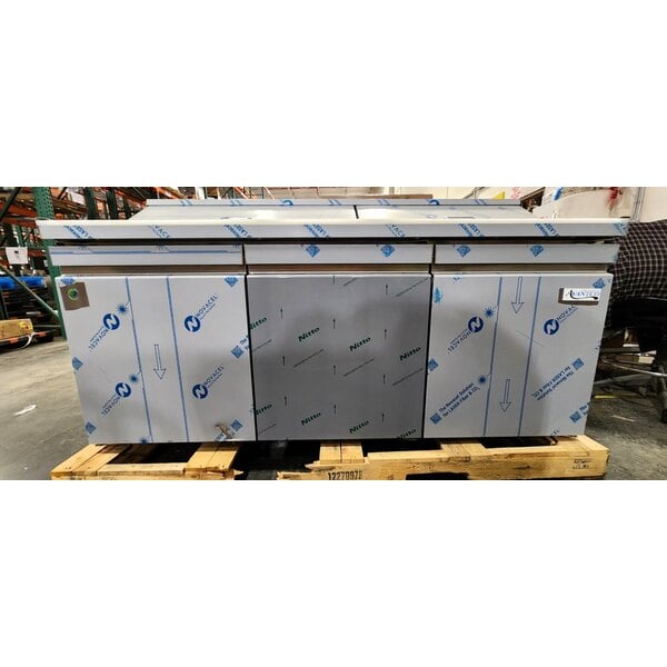 Scratch and Dent Avantco A Plus APST-72 72" 3 Door Stainless Steel Refrigerated Sandwich / Salad Prep Table