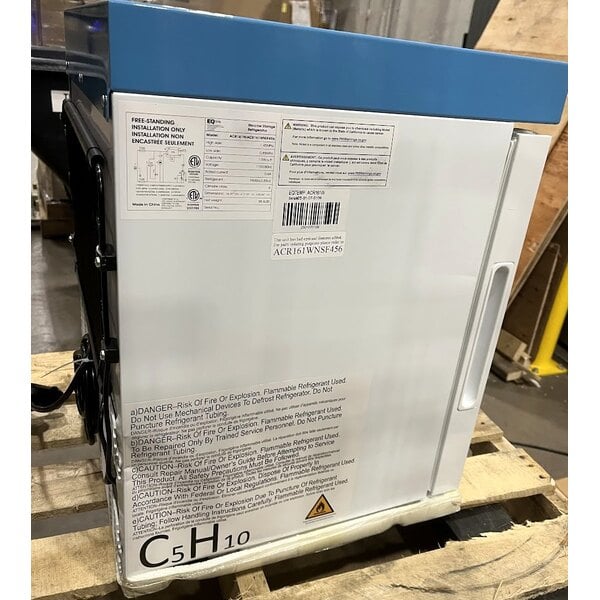 Scratch and Dent Summit Appliance ACR161WNSF456 EQTemp ACR Series 1.58 Cu. Ft. White / Blue Compact Reach-In Medical Refrigerator with Temperature-Monitored Vaccine Storage - 115V