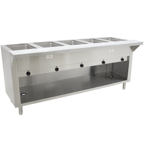 Scratch and Dent Advance Tabco SW-5E-240-BS Five Pan Electric Hot Food Table with Enclosed Base - Sealed Well