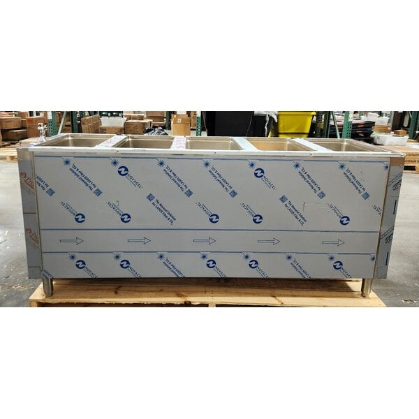 Scratch and Dent Advance Tabco SW-5E-240-BS Five Pan Electric Hot Food Table with Enclosed Base - Sealed Well