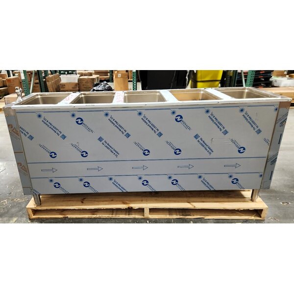 Scratch and Dent Advance Tabco SW-5E-240-BS Five Pan Electric Hot Food Table with Enclosed Base - Sealed Well
