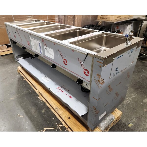Scratch and Dent Advance Tabco SW-5E-240-BS Five Pan Electric Hot Food Table with Enclosed Base - Sealed Well