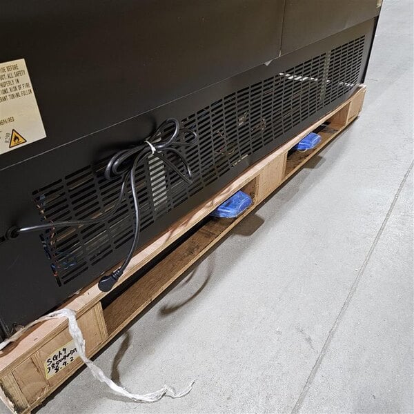 Scratch and Dent Avantco GDC-69-HC 78 1/4" Black Customizable Swing Glass Door Merchandiser Refrigerator with LED Lighting