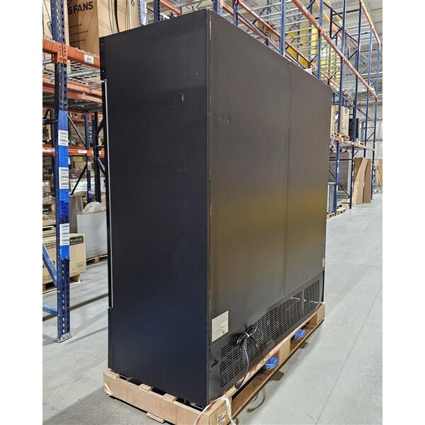 Scratch and Dent Avantco GDC-69-HC 78 1/4" Black Customizable Swing Glass Door Merchandiser Refrigerator with LED Lighting