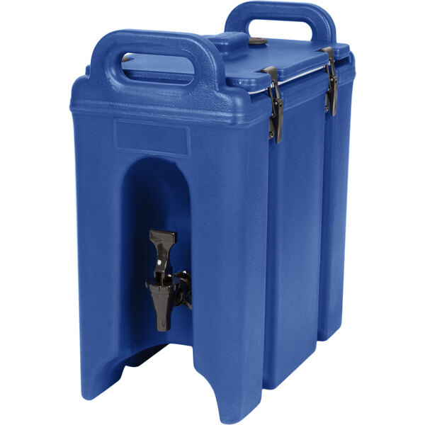 Scratch and Dent Cambro 250LCD186 Camtainer® 2.5 Gallon Navy Blue Insulated Beverage Dispenser