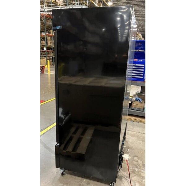 Scratch and Dent MainStreet Equipment GMC-49 52 3/4" Black Swing Glass Door Merchandiser Refrigerator - 120V
