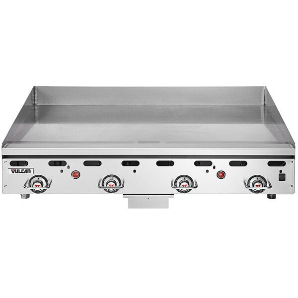 Scratch and Dent Vulcan MSA48-102 48" Countertop Liquid Propane Griddle with Snap Action Thermostatic Controls - 108,000 BTU