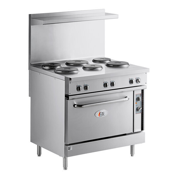 Scratch and Dent Cooking Performance Group ER36-208-3 36" 6-Burner Electric Range with Standard Oven - 208V, 3 Phase