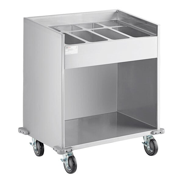 Scratch and Dent ServIt 32" Stainless Steel Flatware / Tray Cart with 8 Pan Capacity TSC-32