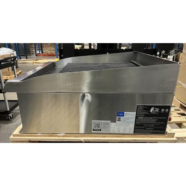 Scratch and Dent Cooking Performance Group CL-CPG-24-NL 24" Gas Countertop Lava Briquette Charbroiler - 80,000 BTU