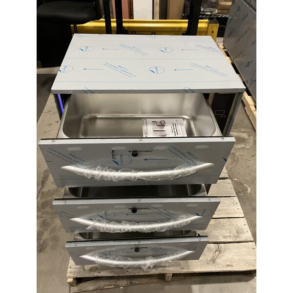 Scratch and Dent ServIt WDSFS-D3 Triple Freestanding Drawer Warmer with Digital Controls - 1350W, 120V