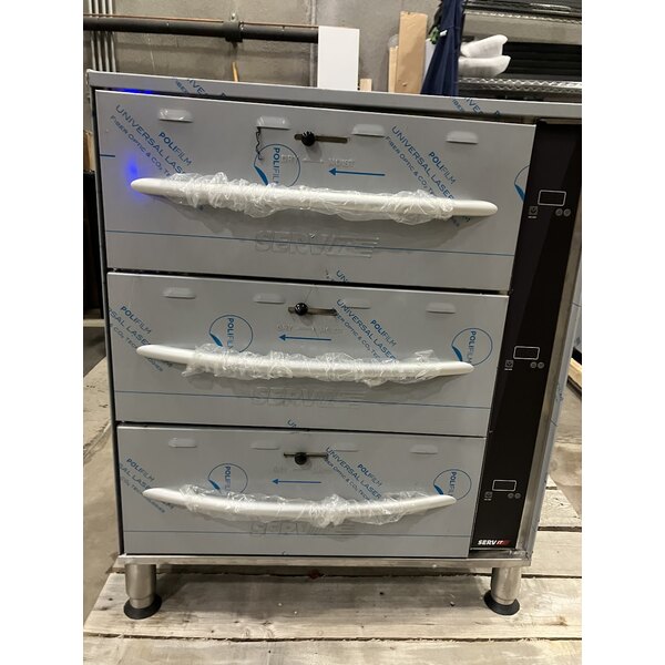 Scratch and Dent ServIt WDSFS-D3 Triple Freestanding Drawer Warmer with Digital Controls - 1350W, 120V