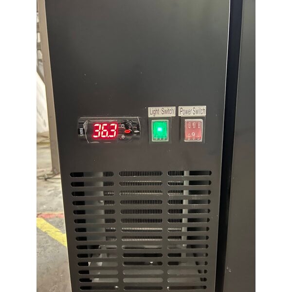 Scratch and Dent Avantco UDD-72-HC (2) Four Tap Shallow Depth Kegerator Beer Dispenser - Black, (3) 1/2 Keg Capacity