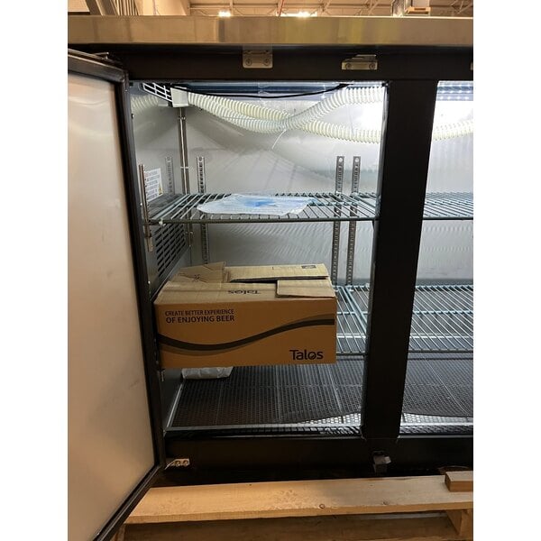 Scratch and Dent Avantco UDD-72-HC (2) Four Tap Shallow Depth Kegerator Beer Dispenser - Black, (3) 1/2 Keg Capacity