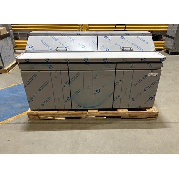 Scratch and Dent Avantco A Plus APST-72 72" 3 Door Stainless Steel Refrigerated Sandwich / Salad Prep Table