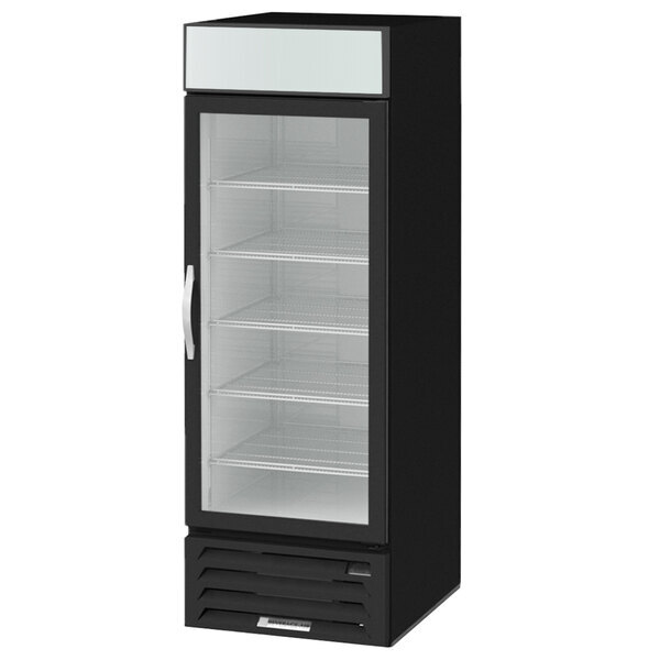Scratch and Dent Beverage-Air MMF23HC-1-BS MarketMax 27" Black Glass Door Merchandising Freezer with Stainless Steel Interior