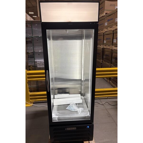 Scratch and Dent Beverage-Air MMF23HC-1-BS MarketMax 27" Black Glass Door Merchandising Freezer with Stainless Steel Interior