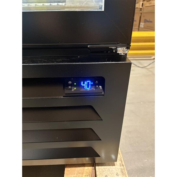 Scratch and Dent Beverage-Air MMF23HC-1-BS MarketMax 27" Black Glass Door Merchandising Freezer with Stainless Steel Interior