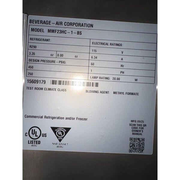 Scratch and Dent Beverage-Air MMF23HC-1-BS MarketMax 27" Black Glass Door Merchandising Freezer with Stainless Steel Interior