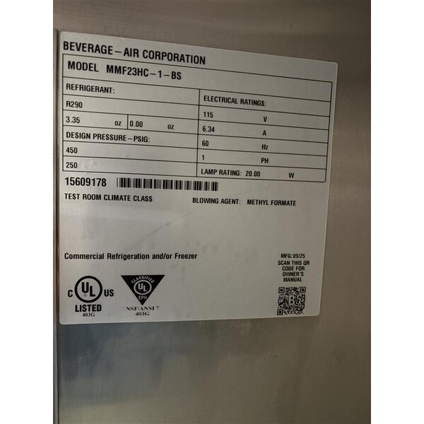 Scratch and Dent Beverage-Air MMF23HC-1-BS MarketMax 27" Black Glass Door Merchandising Freezer with Stainless Steel Interior