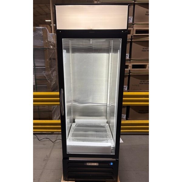 Scratch and Dent Beverage-Air MMF23HC-1-BS MarketMax 27" Black Glass Door Merchandising Freezer with Stainless Steel Interior