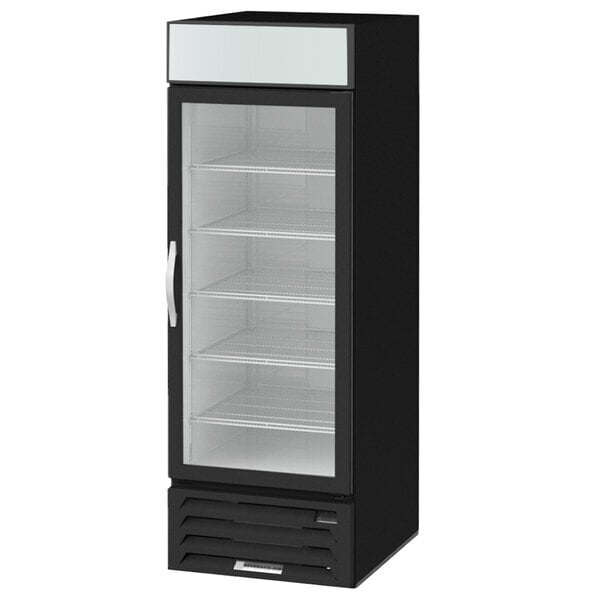 Scratch and Dent Beverage-Air MMF23HC-1-BS MarketMax 27" Black Glass Door Merchandising Freezer with Stainless Steel Interior