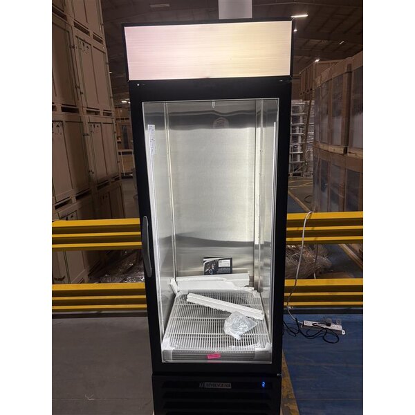 Scratch and Dent Beverage-Air MMF23HC-1-BS MarketMax 27" Black Glass Door Merchandising Freezer with Stainless Steel Interior