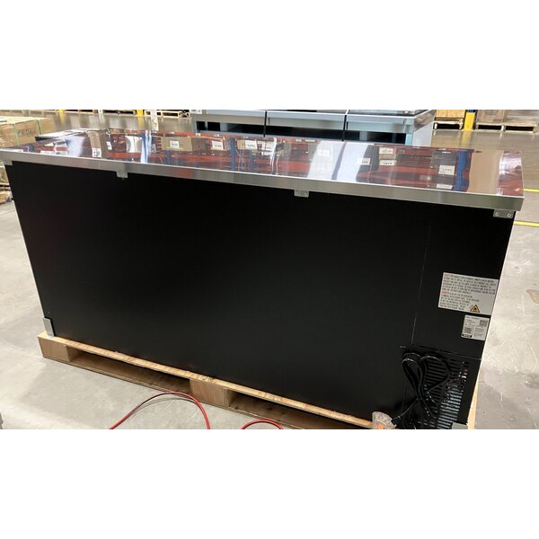 Scratch and Dent Avantco UBB-378-G-HC 78" Black Counter Height Glass Door Back Bar Refrigerator with LED Lighting