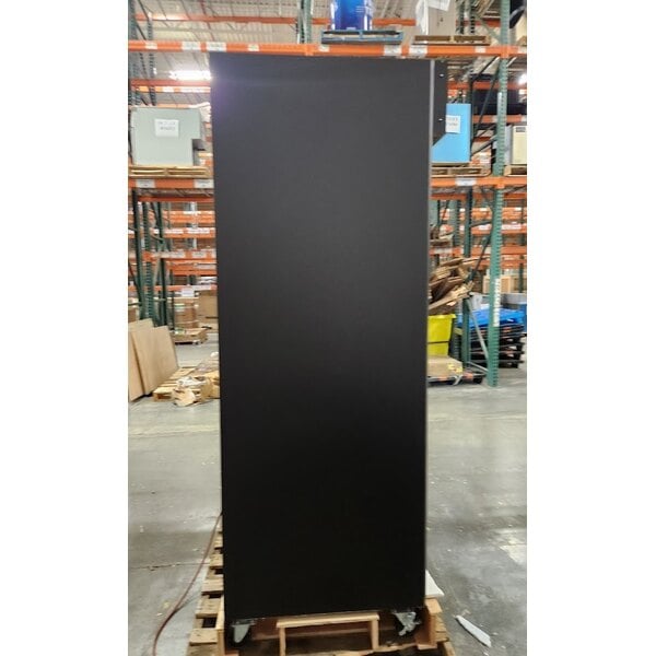 Scratch and Dent Avantco GDS-47-HC 53" Black Customizable Sliding Glass Door Merchandiser Refrigerator with LED Lighting