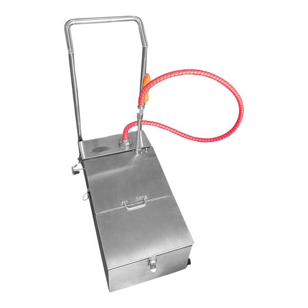 Scratch and Dent Frymate FRYRITE40L 50 lb. Portable Fryer Oil Filter Machine with 1-Way Pump - 120V