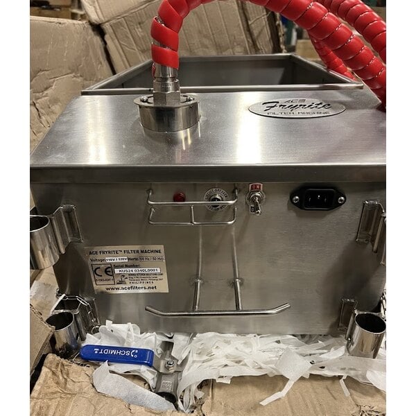 Scratch and Dent Frymate FRYRITE40L 50 lb. Portable Fryer Oil Filter Machine with 1-Way Pump - 120V